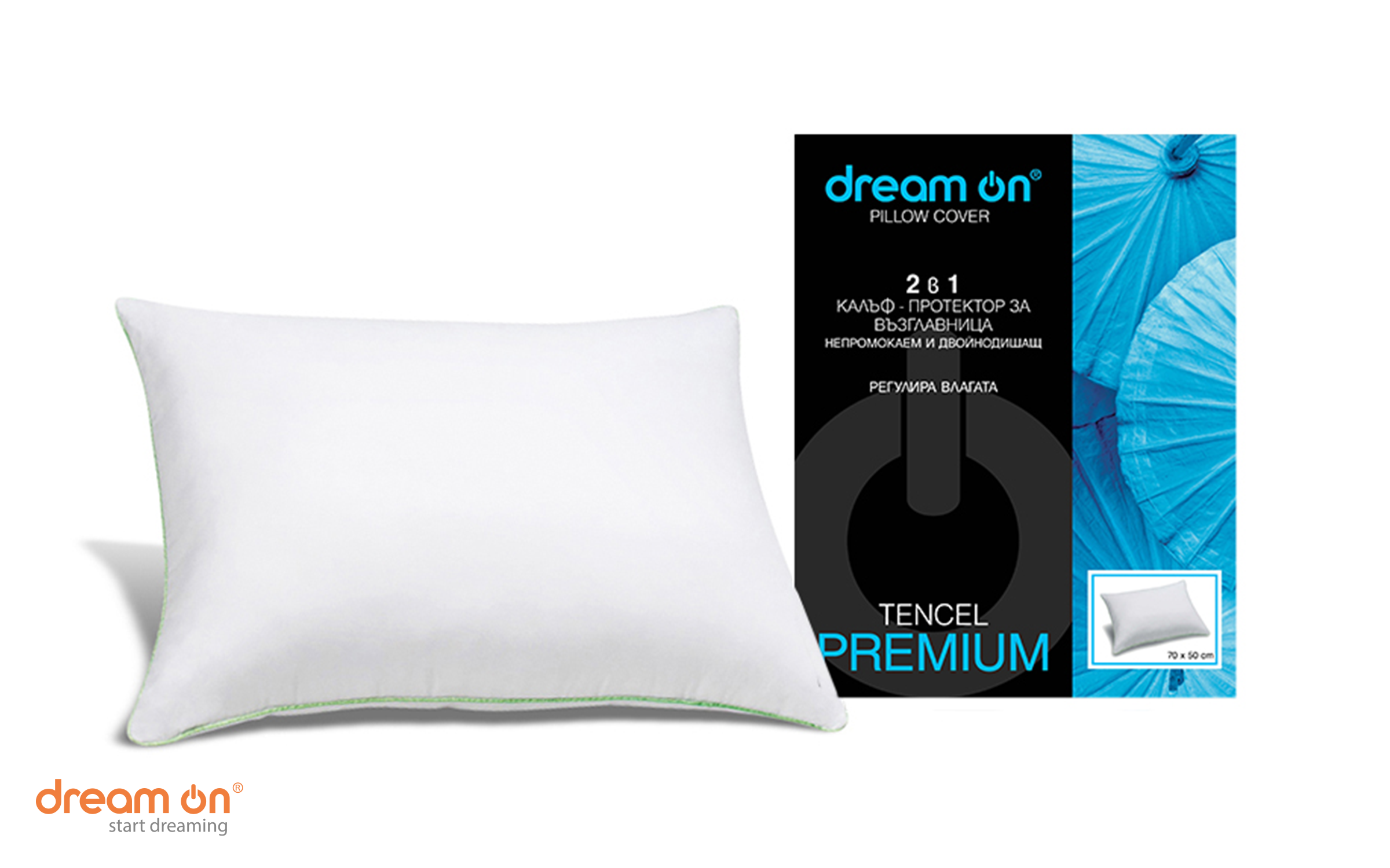 Protector pentru perna 50/70 Premium Tencel, alb  2